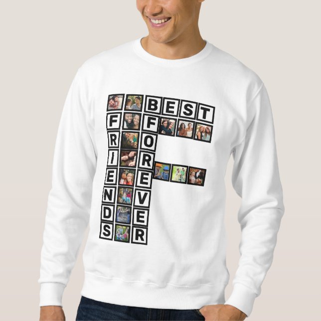 Sweatshirt BFF Best Friends Forever 15 Photo Collage Modèle (Devant)