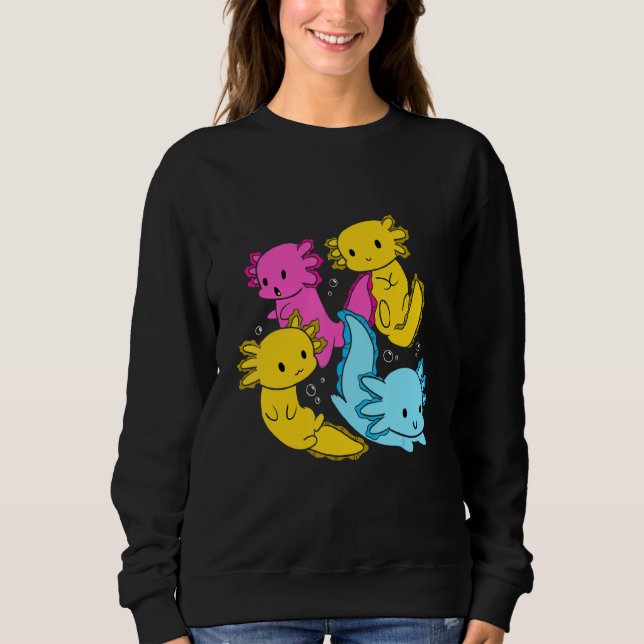Sweatshirt Bi Pansexual Pride Mexican Salamander Axolotl Pile (Devant)