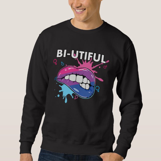 Sweatshirt Bi Utiful Bisexual Rainbow Pride Bisexuality LGBTQ (Devant)