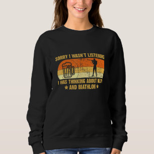 Sweatshirt Biathlon Et Slogan Bière - Retro Biathlon Vintage