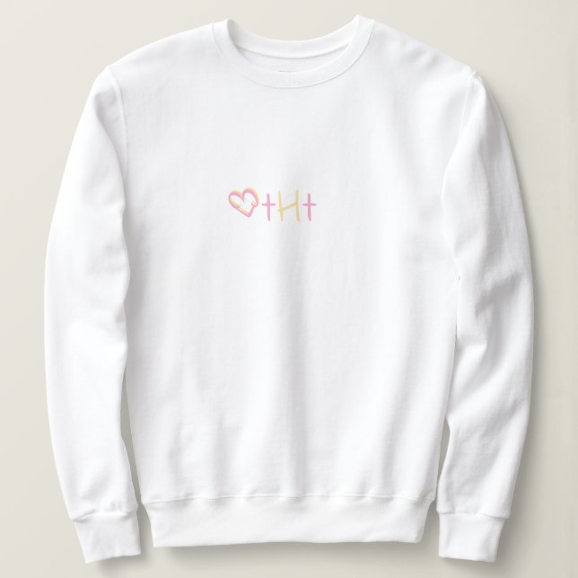 Sweatshirt Bible chrétienne Verse 1 Jean 4:19 (Design devant)