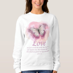 Sweatshirt Bible du papillon chrétien pour les femmes Verse :