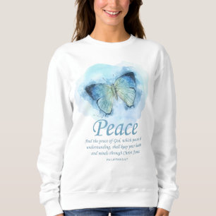 Sweatshirt Bible du papillon chrétien pour les femmes Verse 