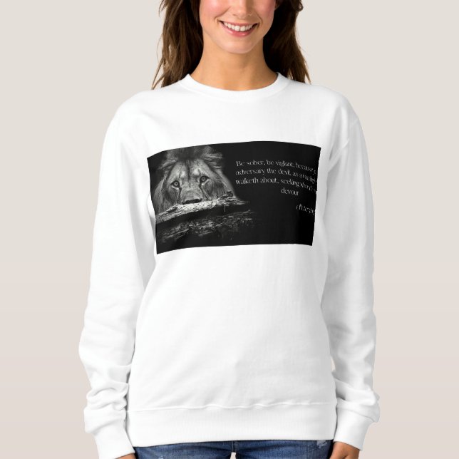 Sweatshirt Bible Verse Écriture 1 Pierre 5:8 KJV Femmes (Devant)
