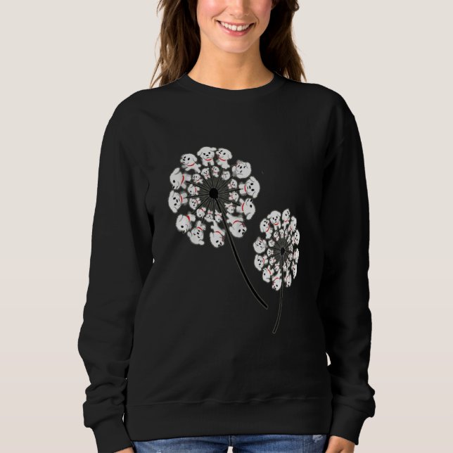 Sweatshirt Bichon Frise Flower Dandelion Funny Chien (Devant)
