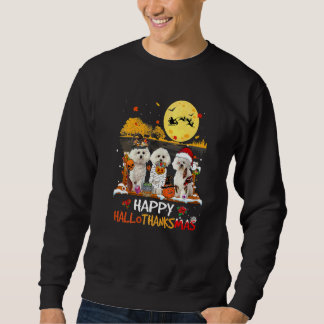 Sweatshirt Bichon Frise Joyeux Hallothanksmas Halloween Merci