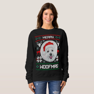 Sweatshirt Bichon Frise Joyeux Noël Woofmas