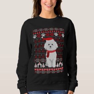 Sweatshirt Bichon Frise vilain pull de Noël