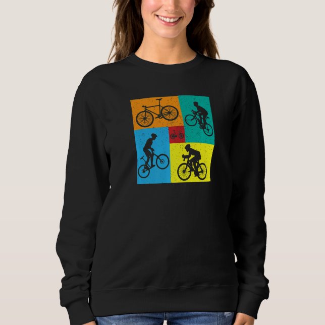 Sweatshirt Bicycle Cyling Square Pattern Desinged   (Devant)