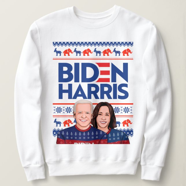 SWEATSHIRT BIDEN HARRIS UGLY SWEATER (Design devant)