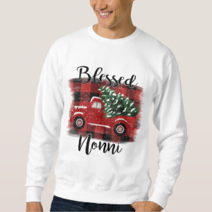 Sweatshirt Bienheureux Camion Rouge Nonni Arbre de Noël Vinta