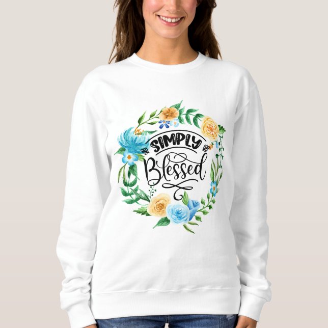 Sweatshirt Bienheureux Débardeur Floral Wreath (Devant)