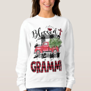 Sweatshirt Bienheureux Grammy Noël rouge