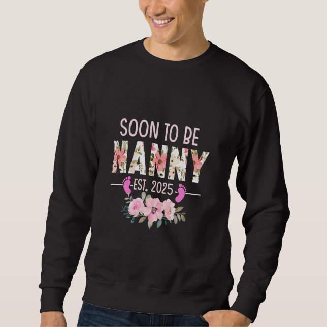 Sweatshirt Bientôt la nounou Est 2025 Grossesse Faire-part B (Devant)
