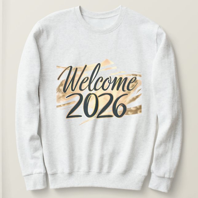 Sweatshirt Bienvenue 2026 Gold Lettering New Year Celebration (Design devant)