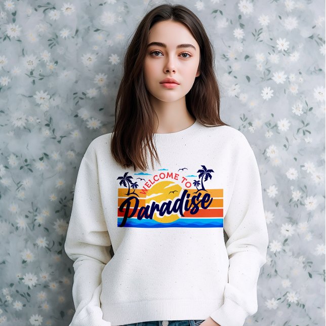 Sweatshirt Bienvenue à Paradise Winter Holidays Travel (Welcome to paradise Holiday sweet shirt)