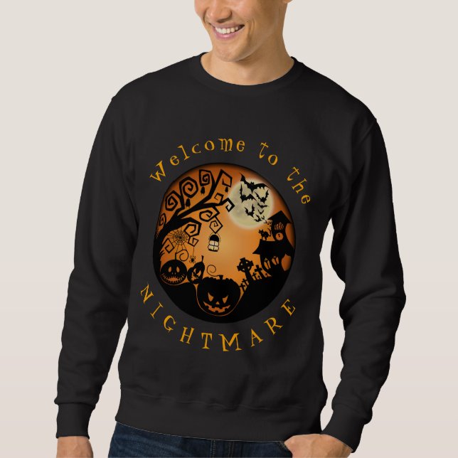 Sweatshirt Bienvenue dans la coutume du Citrouille Halloween  (Devant)