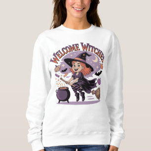Sweatshirt Bienvenue Sorcières - Jolie Sorcière d'Halloween