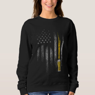 Sweatshirt Bière artisanale Drapeau américain Usa 4 Juillet B