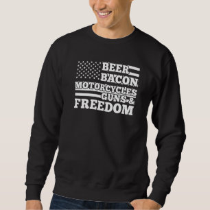 Sweatshirt Bière Bacon Motorcycles Armes et liberté Juillet a
