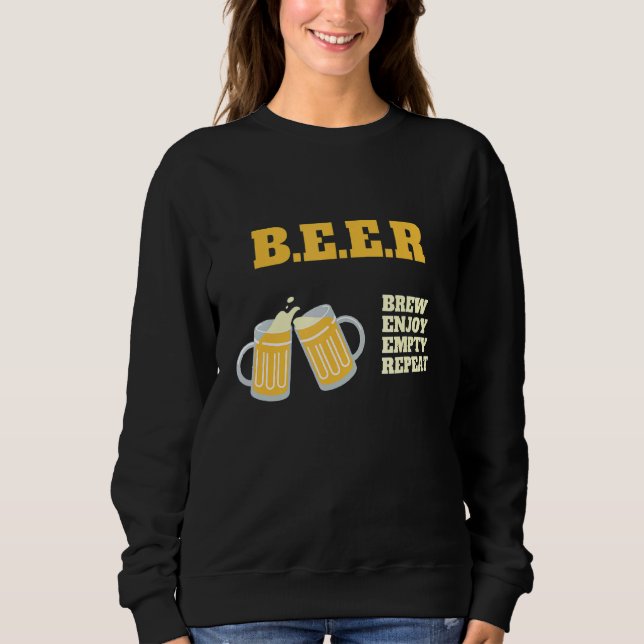 Sweatshirt Bière Brûler Profitez d'une reproduction vide Boir (Devant)