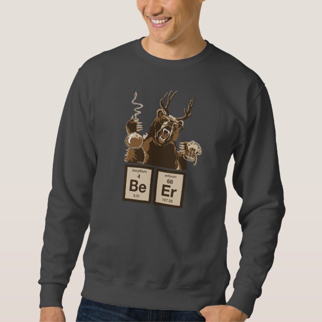 Sweatshirt Bière découverte par ours drôle de chimie (Devant)