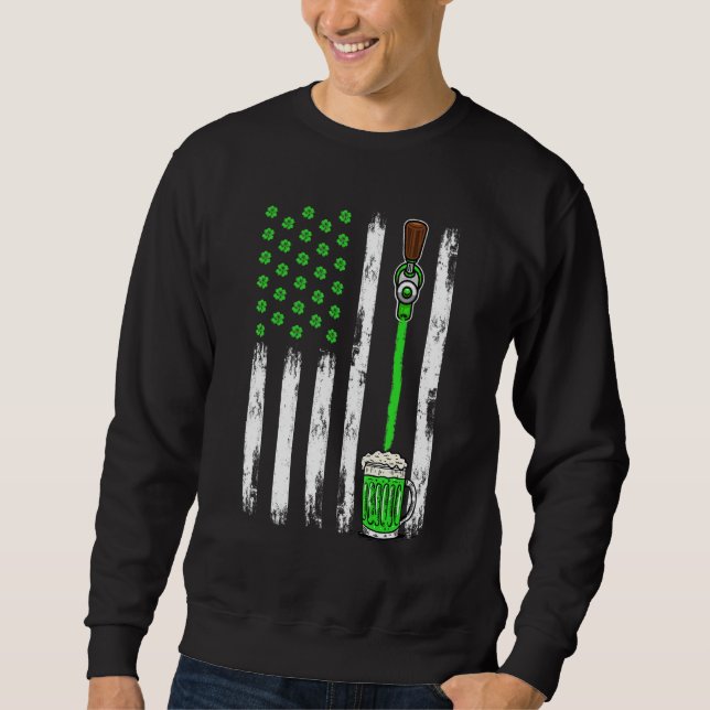 Sweatshirt Bière Irlandais Drapeau Shamrock St Patrick Jour S (Devant)