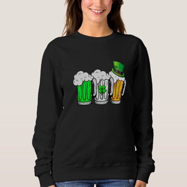 Sweatshirt Bière irlandaise Drapeau Jour de la St Patrick Hom (Devant)