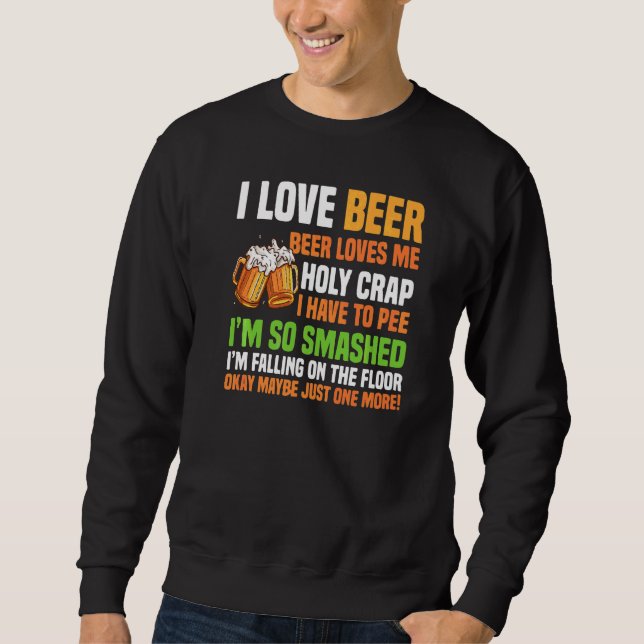 Sweatshirt Bière M'Aime Bière Sacrée (Devant)