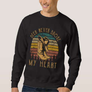 Sweatshirt Bière Ne M'A Jamais Cassé Coeur Western Cowboy Bot