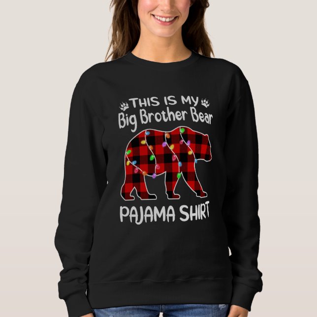 Sweatshirt Big Brother Bear Pyjama Lumières Famille de Noël (Devant)