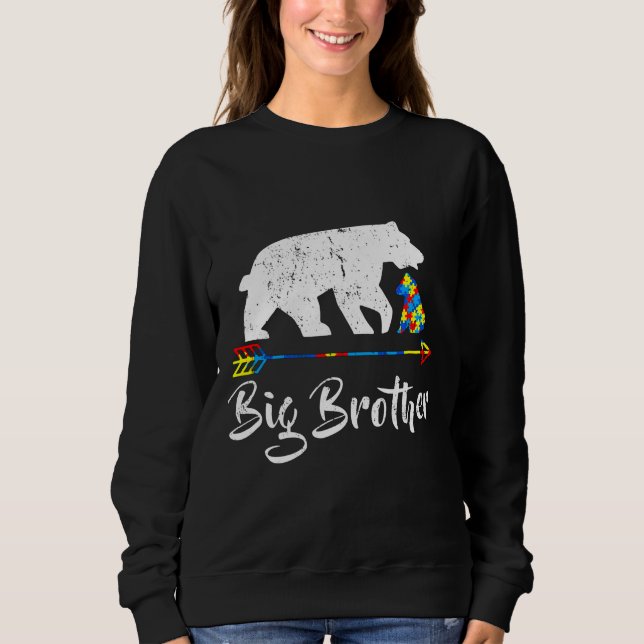 Sweatshirt Big Brother Bear Sensibilisation sur l'autisme Fie (Devant)