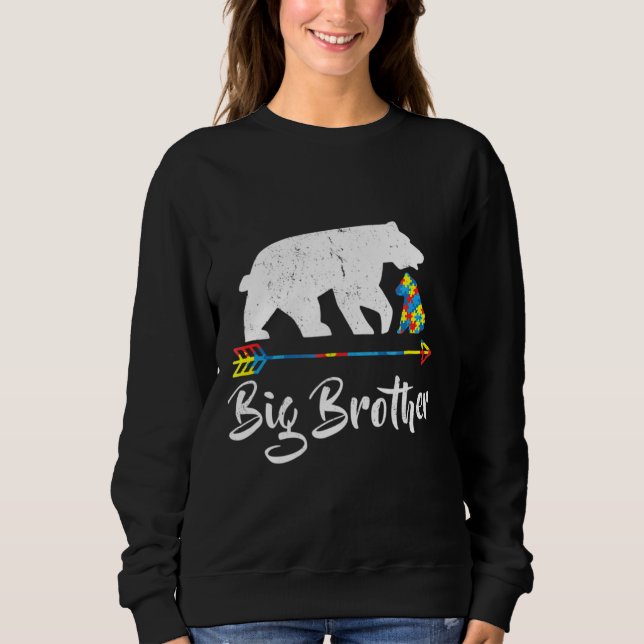Sweatshirt Big Brother Bear Sensibilisation sur l'autisme Fie (Devant)