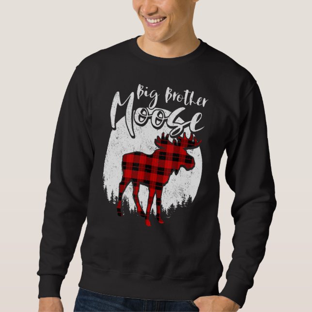 Sweatshirt Big Brother Moose Red Plaid Buffalo Correspondant  (Devant)
