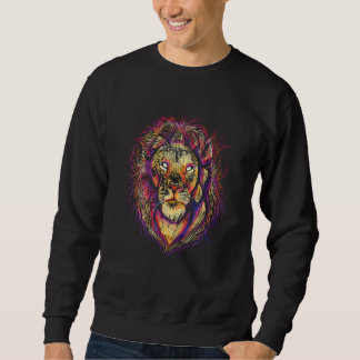 Sweatshirt Big Cat Jungle Eyes Visage tête Lions yeux