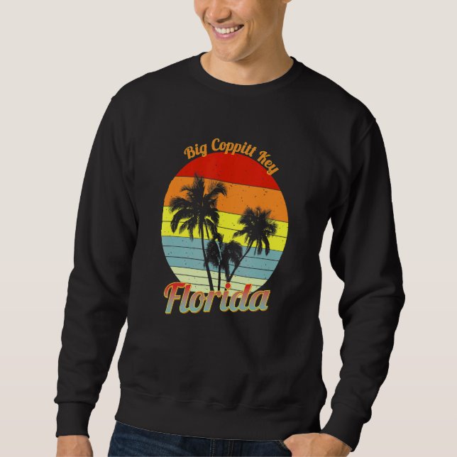 Sweatshirt Big Coppitt Key Floride Rétro Palmiers Tropicaux  (Devant)
