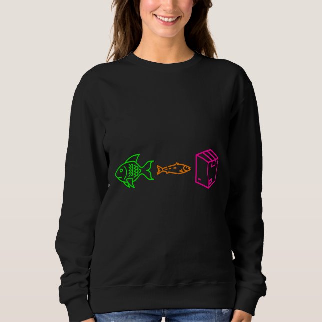 Sweatshirt Big Fish Little Fish Carton Box Neon (Devant)