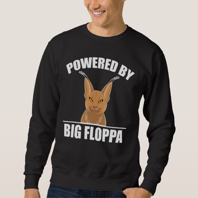 Sweatshirt Big Floppa Caracal Cat Meme Powered By Big Floppa (Devant)