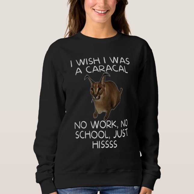 Sweatshirt Big Floppa Cute Big Caracal Chat Hiss Meme (Devant)