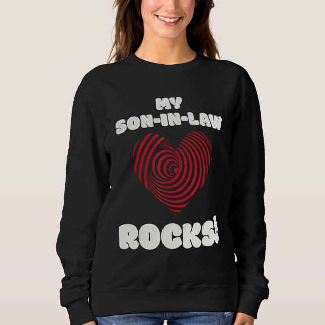 Sweatshirt Big Red Love Vertigo Heart My Son In Law Rocks Inl (Devant)