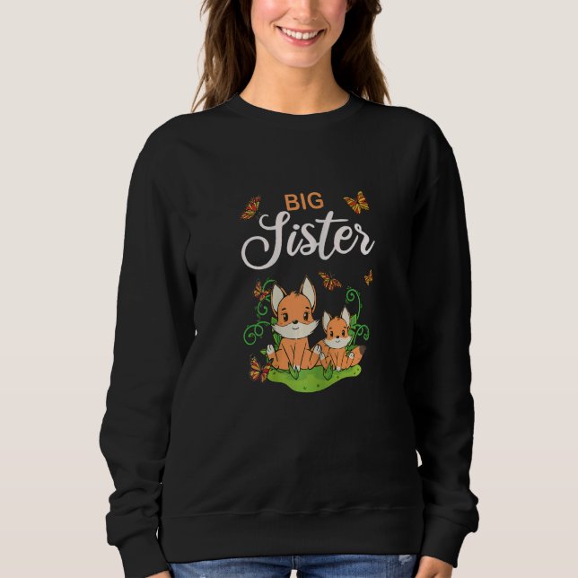 Sweatshirt Big sister cute fox baby shower (Devant)