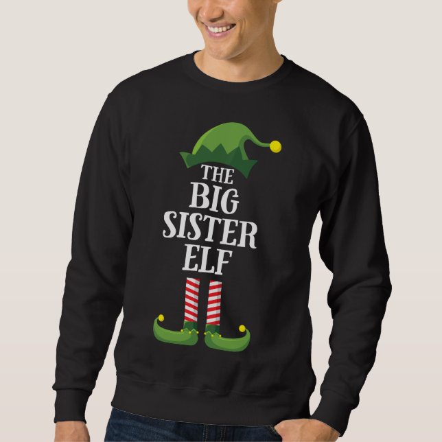 Sweatshirt Big Soeur Elf Matching Famille Noël (Devant)