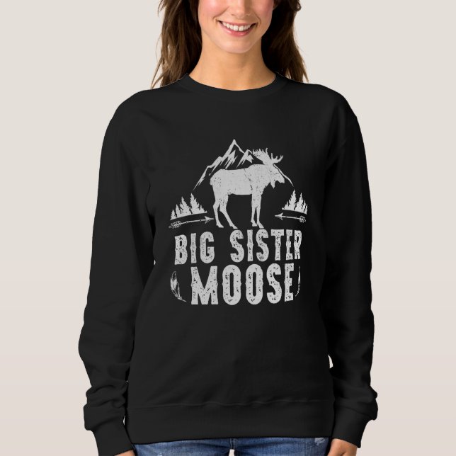 Sweatshirt Big Soeur Moose Matching Famille Camping Randonnée (Devant)