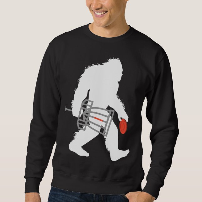 Sweatshirt Bigfoot Disque Golf Cryptid Sasquatch Disque Golfe (Devant)