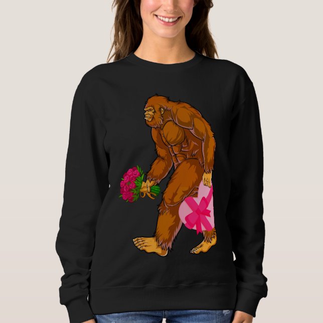 Sweatshirt Bigfoot Sasquatch Funny Valentines Jour Amour (Devant)