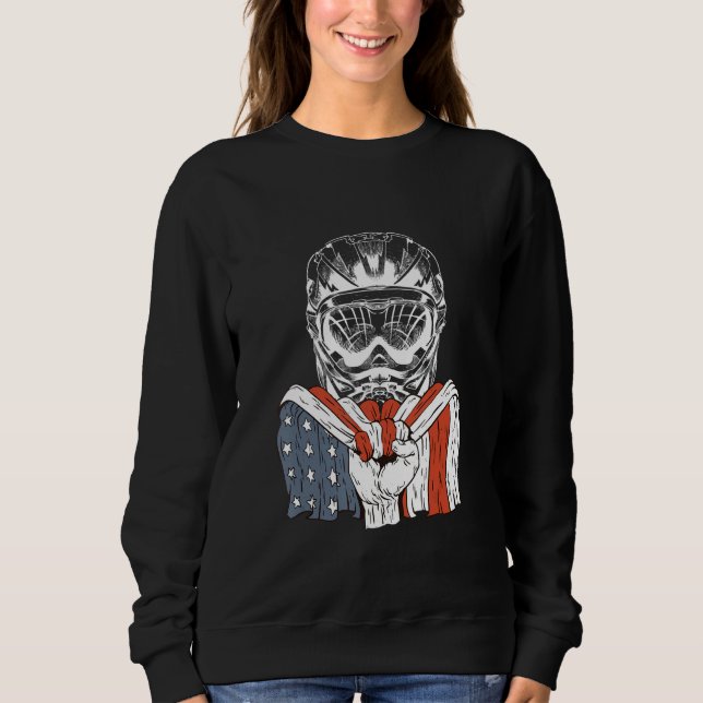 Sweatshirt bike with American Flag (Devant)