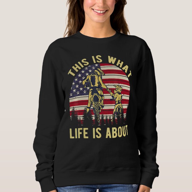 Sweatshirt Biker C'Est Ce Que La Vie Est Sur American Retro F (Devant)