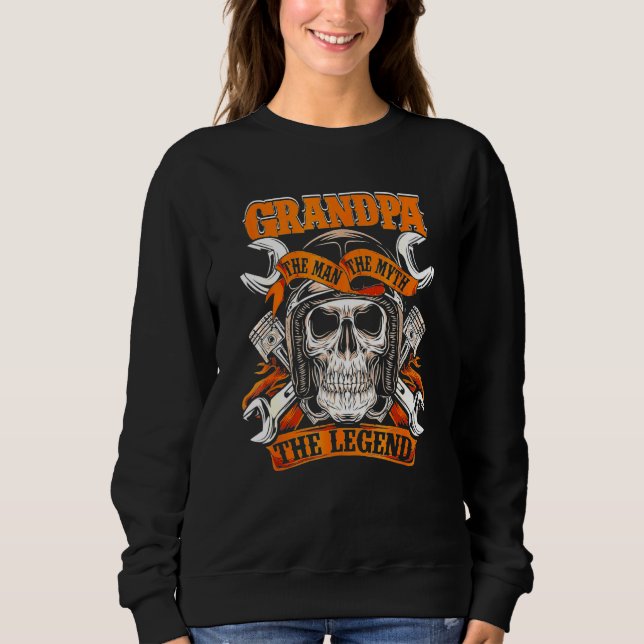 Sweatshirt Biker Grandpa L'Homme Le Mythe La Légende Motorcyc (Devant)