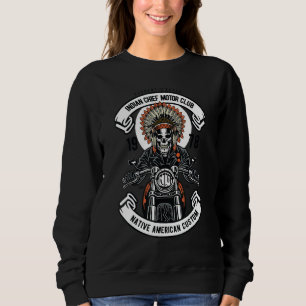 Sweatshirt Biker Pour Hommes Indian Chief Native American Ski