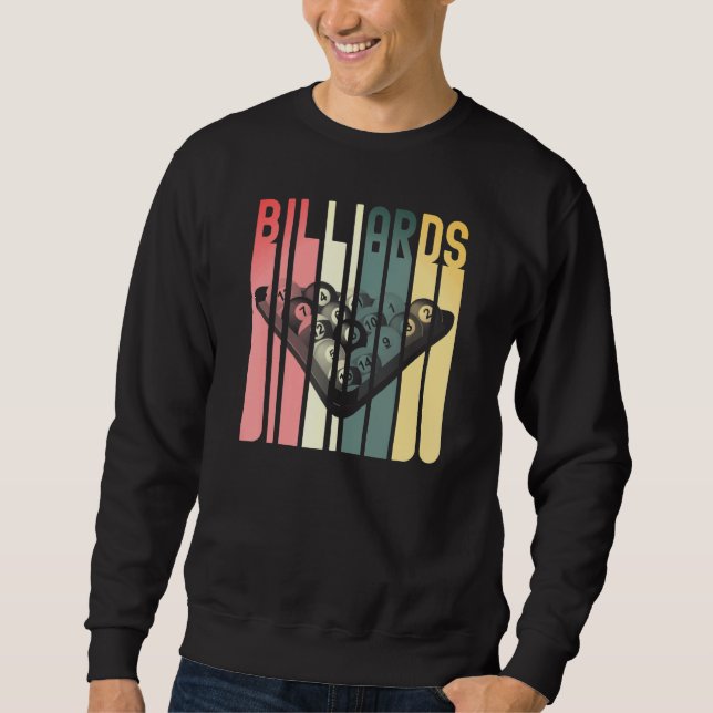 Sweatshirt Billard Pool Bar Sports Retro 8 Ball Stick Playe (Devant)